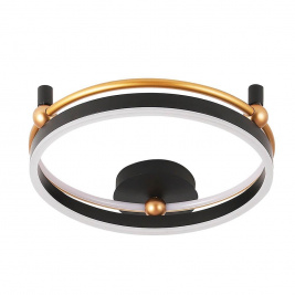 Потолочный диммируемая люстра с пультом ДУ Crystal Lux Fernando PL48W Led Black/Gold
