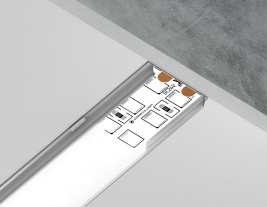 Алюминиевый профиль накладной 18*4 для светодиодной ленты до 15мм Ambrella light ILLUMINATION Alum GP1500AL